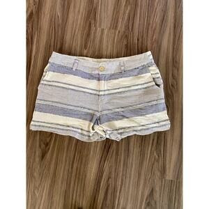 Artisan NY Linen Cotton Striped Shorts Women’s US 10 Blue White Casual Summer
